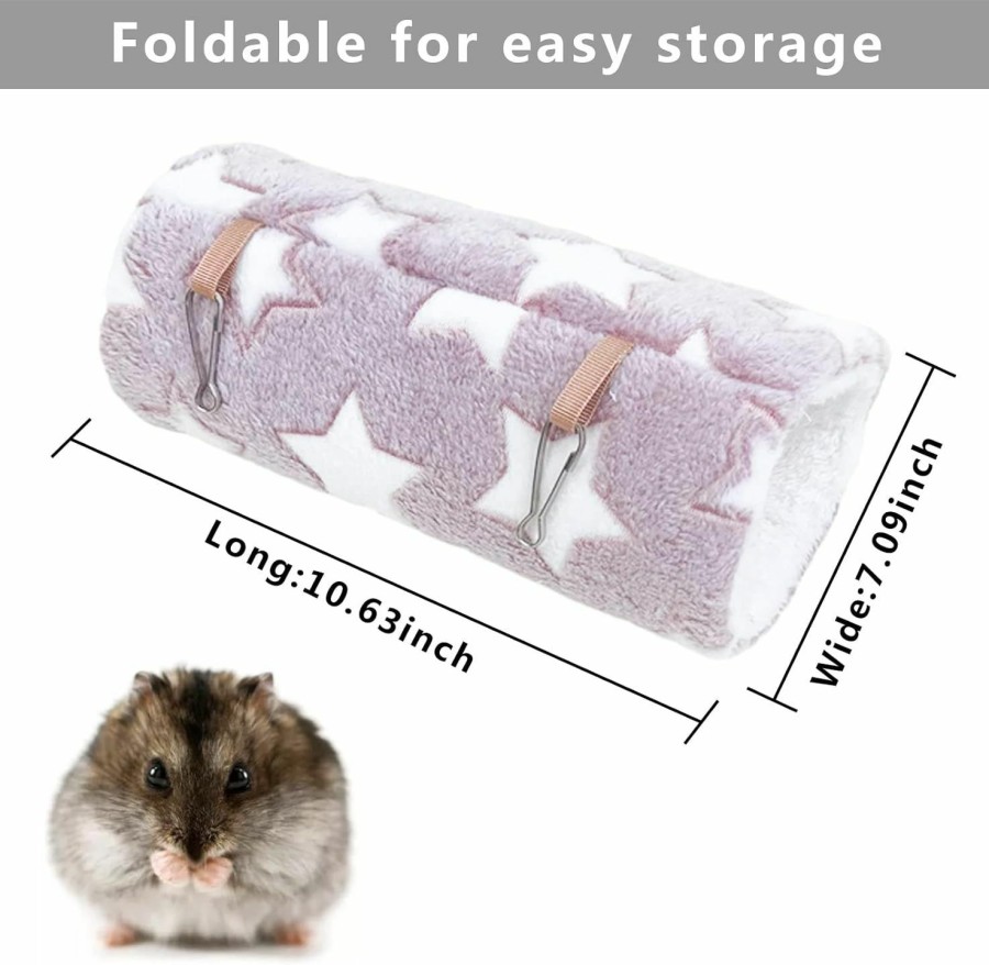 Small Animal AZVNMT | Azvnmt Mouse Cage Accessory, Hanging Climbing Tunnel, Hamster, Guinea Pig, Ferret, Squirrel, Warm Winter Hiding Place, Hammock Plush Toy