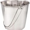 Small Animal Pro Select | Proselect Stainless Steel Flat Sided Pails — Durable Pails For Fences, Cages, Crates, Or Kennels - 6\", 2-Quart