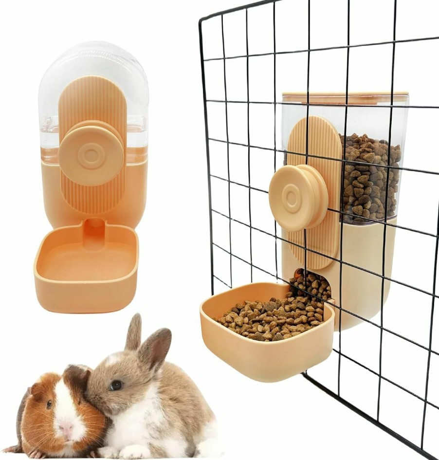 Small Animal Hamiledyi | Hamiledyi Hanging Automatic Pet Food Water Dispenser Pet Water Dispenser Gravity Auto Feeder & Water Set For Small Animals Rabbit Bunny Chinchilla Guinea Pig Ferret Puppy Kitten.