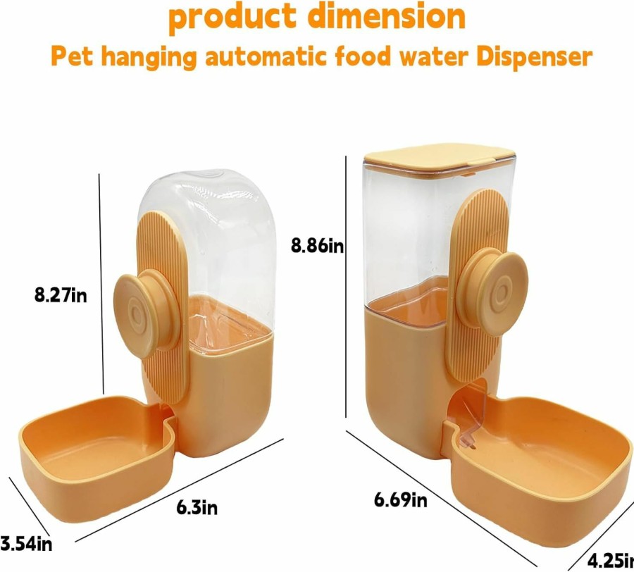 Small Animal Hamiledyi | Hamiledyi Hanging Automatic Pet Food Water Dispenser Pet Water Dispenser Gravity Auto Feeder & Water Set For Small Animals Rabbit Bunny Chinchilla Guinea Pig Ferret Puppy Kitten.