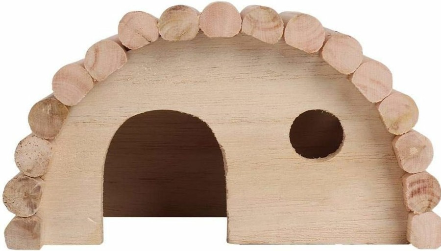 Small Animal ViaGasaFamido | Viagasafamido Hamster Wooden House, Small Animal Hideout Hut Chew Cage Toy For Dwarf Hamster Rat Mouse Gerbil Hedgehog