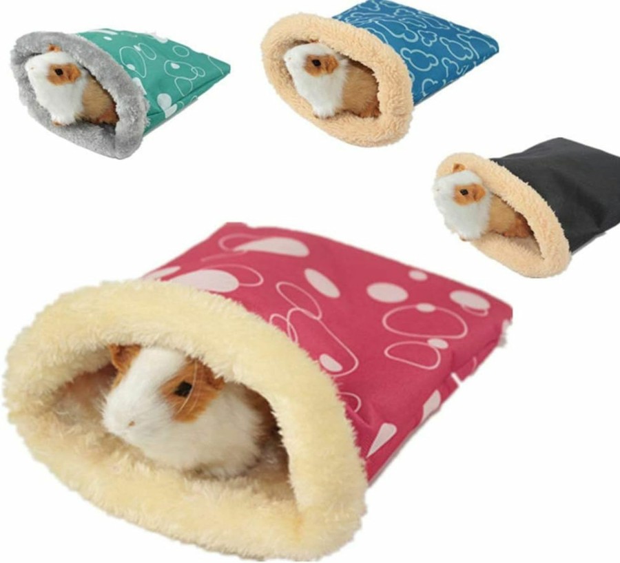 Small Animal POPETPOP | Popetpop Warm Hamster Sleeping Bag - Cute Small Pet House Bed - Small Animals Winter Cage Nest Accessories For Guinea Pigs, Hamsters, Squirrels, Ferrets, Hedgehogs, Chinchilla (Random Color)