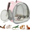 Small Animal KIIDAS | Small Animal Carrier Bag - Portable Guinea Pig Carrier Short Trip Travel Pouch, Breathable & Perspective, Perfect For Parrots Bearded Dragon Ferret Hedgehog Squirrel Chinchilla Sugar Glider (Black)