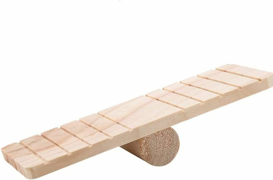 Small Animal eecoo | Pet Wooden Seesaw Bridge Toy Hamster Platform Small Pet Cage Platform For Guinea Pig Mouse Gerbil Chinchilla