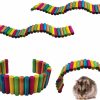 Small Animal Hamiledyi | Hamiledyi Hamster Rainbow Bridge,Flexible Bendy Climbing Ladder Hanging Wooden Chew Toy For Bird Parrot Guinea Pig Chinchilla Chipmunk Sugar Glider Gerbil Mice Squirrel Small Animal(Pack Of 2)