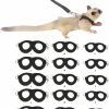 Small Animal MANON ROSA | Manon Rosa Sugar Gliders Harness Leash Set - 3 Pcs Training Walking Gear Small Animal Adjustable Traction Ropes Vest For Squirrels Hamsters Rats Gerbils Reptiles Bearded Dragon Lizards Black