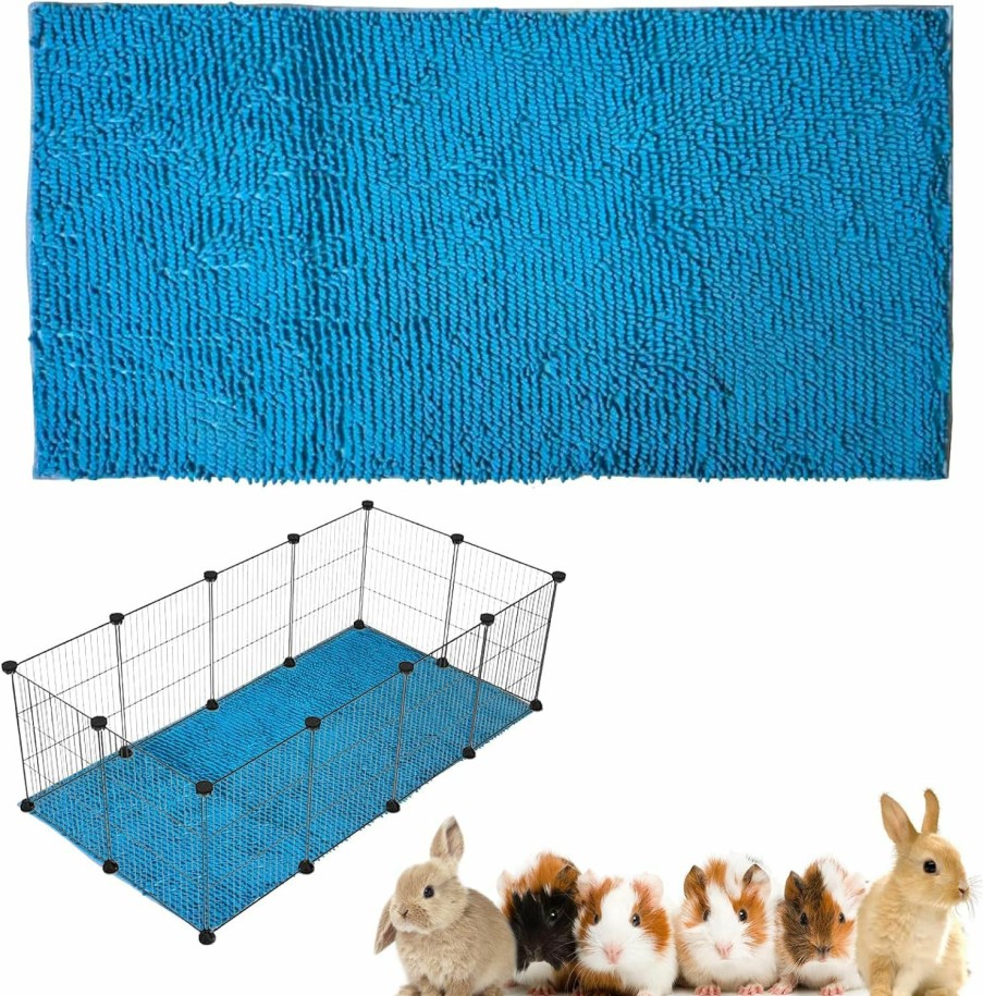 Small Animal Apatal | Apatal Large Guinea Pig Cage Liners Washable 55\" X 27.5\" Guinea Pig Pee Pads Absorbent Chenille Small Animal Mats For Cage For Rabbit Chinchilla Ferret Hedgehog Blue