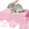 Small Animal BBTO | Bbto 24 Pieces Plastic Rabbit Cage Mat Durable Rabbit Feet Pad Small Animal Feet Pad Cage Resting Mat With A Convenient Connectors, Bunny Pads For Easy Cleaning For Bunny Rat Guinea Cats(Pink)