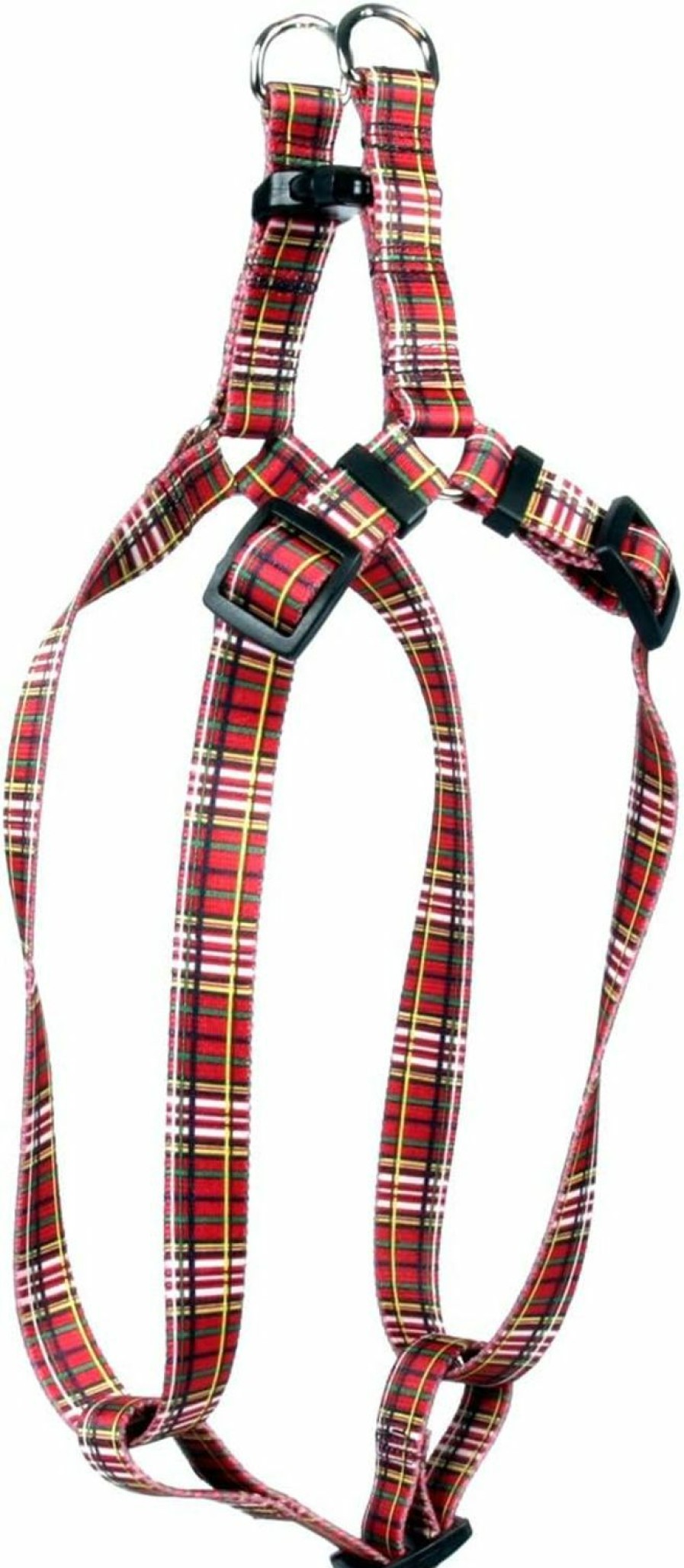 Small Animal Yellow Dog Design | Yellow Dog Design Tartan Red Step-In Dog Harness-X-Small-3/8 Wide And Fits Chest Circumference Of 4.5 To 9\"