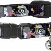 Small Animal Buckle-Down | Buckle-Down Breakaway Cat Collar - Princess Silhouettes Dots Black/Purple/Gray/Multi Color - 1/2\" Wide - Fits 9-15\" Neck - Large