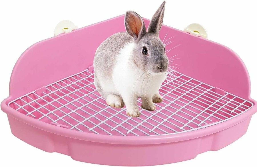 Small Animal kathson | Kathson Large Rabbit Litter Box Bunny Corner Toilet Box Potty Trainer Bigger Pet Pan Small Animal Cage Toilet Bedding Box Fanshaped For Adult Guinea Pigs Chinchilla Ferret Galesaur