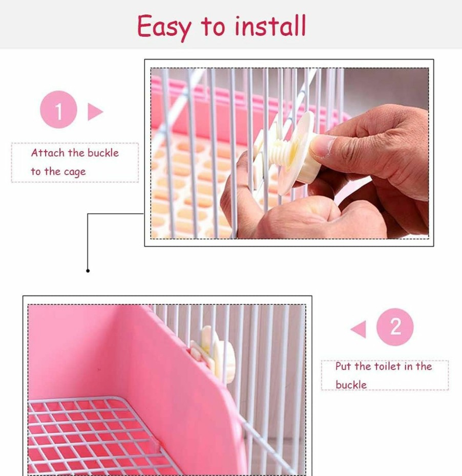 Small Animal kathson | Kathson Large Rabbit Litter Box Bunny Corner Toilet Box Potty Trainer Bigger Pet Pan Small Animal Cage Toilet Bedding Box Fanshaped For Adult Guinea Pigs Chinchilla Ferret Galesaur