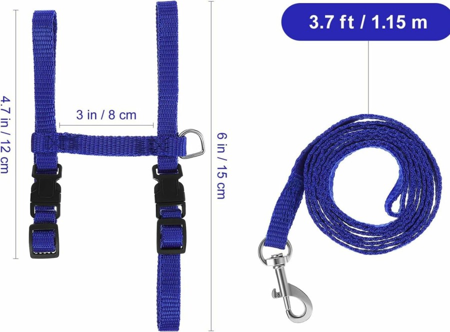 Small Animal POPETPOP | Popetpop Adjustable Pet Rabbit Harness Nylon Bunny Harness Leash Lead - Soft Rabbit Harness And Leash For Walking Running Jogging Outdoor - Bunny Accessories (Blue) Medium