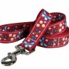 Small Animal Yellow Dog Design | Yellow Dog Design Standard Lead, Festive Butterfly Red, 3/8\" X 60\" (5 Ft.)