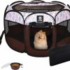 Small Animal Elevon | Elevon Portable Pet Playpen, Dog Playpen Outdoor Tent Kennel, Water-Resistant Cat Kitten Playpen With Carrying Case Collapsible Travel Bowl, Foldable Puppy Playpen Crate With Removable Shade Cover