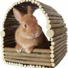 Small Animal HEEPDD | Wooden Rabbit House, Hanging Fixed Small Animal Hideout Hut Wood House For Rabbits Bunny Chinchilla Guinea Pig Hamster