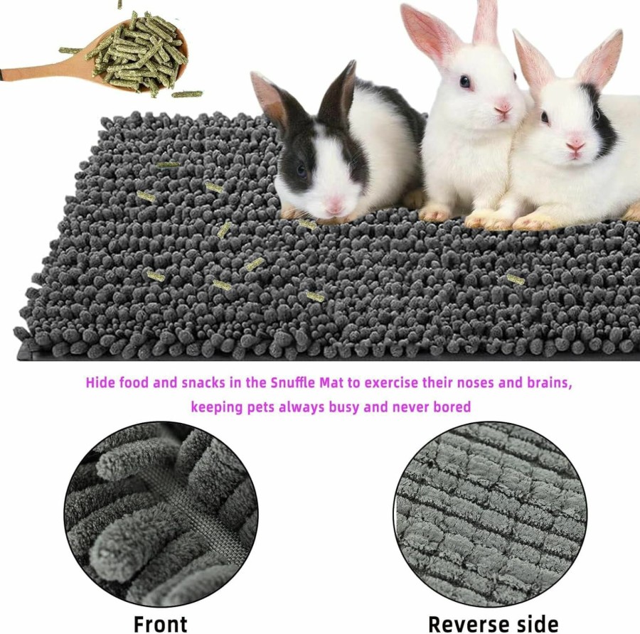 Small Animal IMVNIKA | Imvnika Rabbit Enrichment Toys Set, 8 Pcs Stacking Cups For Rabbits,16\"X 24\"Snuffle Mat For Bunny, Guinea Pig Foraging Mat, Treatsball For Chinchilla Cage Accessories Supplies,Grey