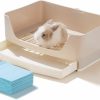 Small Animal Doolapet | Doolapet Rabbit Litter Box With Litter Drawer And 10 No-Leak Pads, Easy To Clean Bunny Toilet For Rabbit, Guinea Pigs, Bunny, Chinchilla