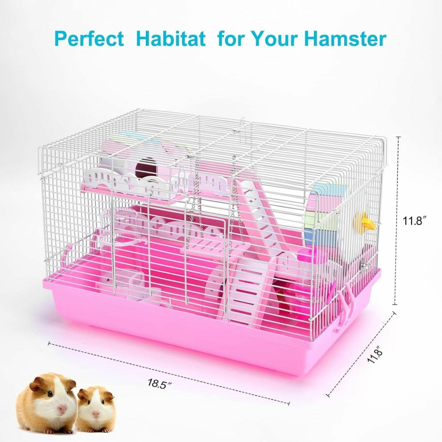 Small Animal USWT | Large Hamster Cage And Habitat, Small Animals Cage With Various Accessories For Syrian Hamster, Dwarf Hamster, Gerbil