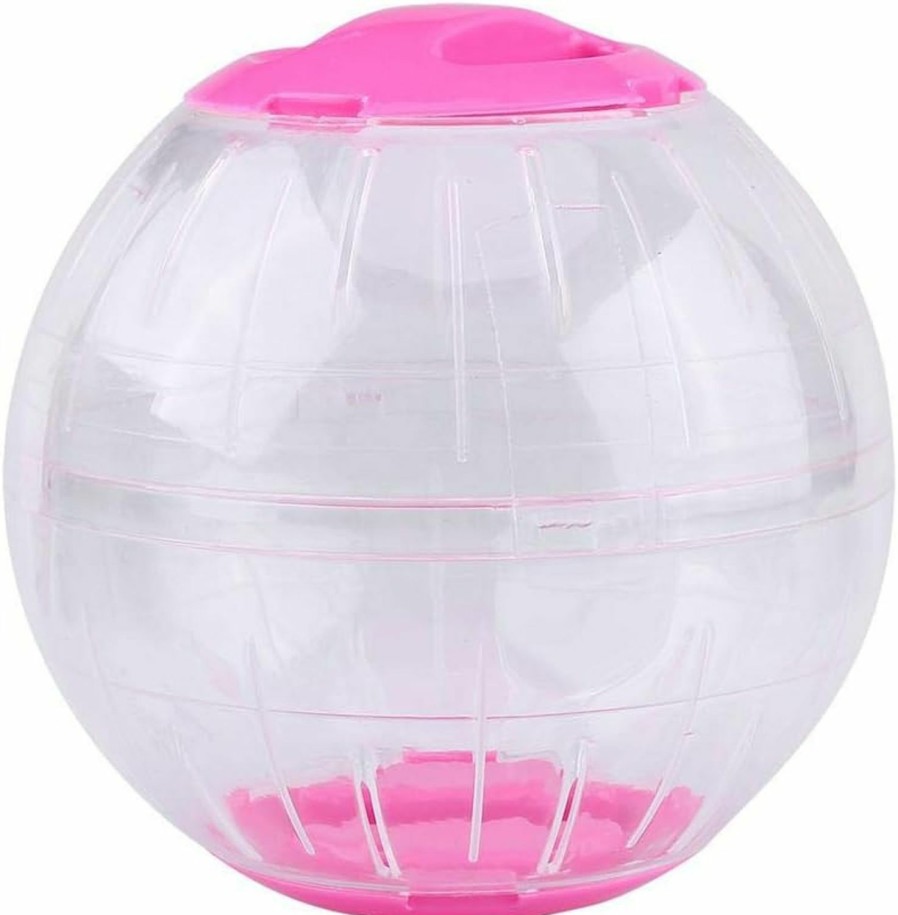 Small Animal GLOGLOW | (Pack Of 2) Hamster Exercise Ball Plastic Small Pet Gerbil Toy Running Activity Mini Ball Assorted Colors(Pink)