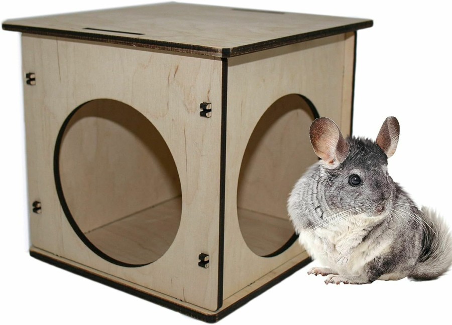 Small Animal PetriStor | Petristor Chinchilla Wooden Guinea Pig Hideout - Chinchilla Hideout - Pig House - Meerschweinchen Haus - Small Pet Hut - Chinchilla Hut - Chinchilla Nest Box - Small Animal Houses & Habitats 9