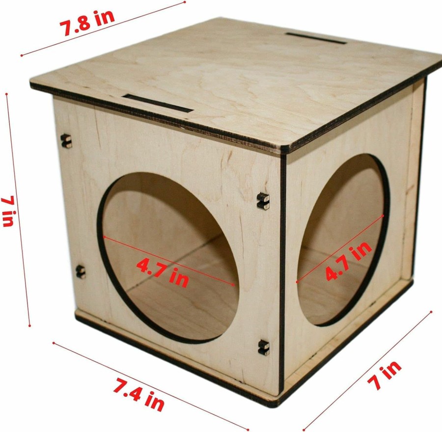 Small Animal PetriStor | Petristor Chinchilla Wooden Guinea Pig Hideout - Chinchilla Hideout - Pig House - Meerschweinchen Haus - Small Pet Hut - Chinchilla Hut - Chinchilla Nest Box - Small Animal Houses & Habitats 9