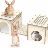 Small Animal Woiworco | Woiworco Large Rabbit Houses And Hideouts, Wooden Rabbit Castle Bunny Hideout, Rabbit Tunnel Hideout Bunny Playhouse Houses, Spacious Breathable Habitats For Hamsters And Guinea Pigs Hut To Hide