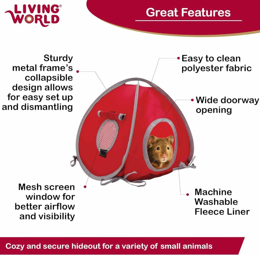 Small Animal Hagen | Living World Tent For Pets, Red/Grey