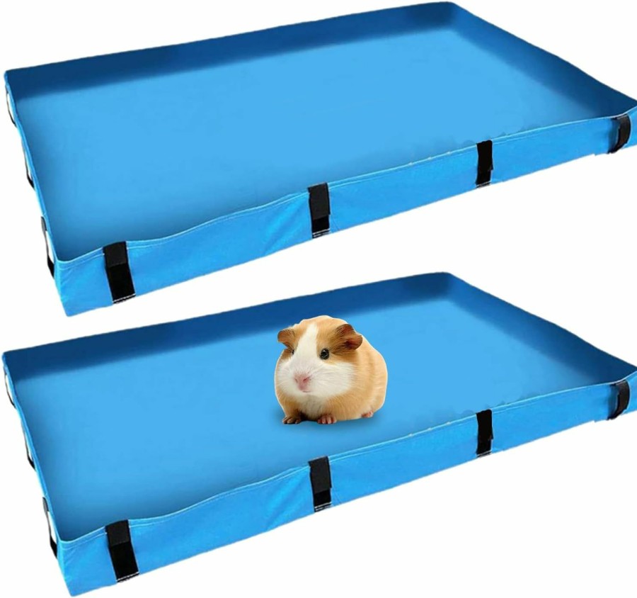 Small Animal Hamiledyi | Hamiledy 2Pcs 47X24 Guinea Pig Cage Liners Small Animal Habitat Canvas Bottom Liner Chinchilla Waterproof Oxford Cloth Cage Liners Pads Animals Cage Bedding Accessories For Rabbits Hedgehog (Black)