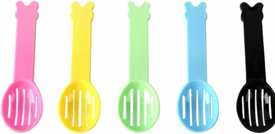 Small Animal TEHAUX | Tehaux Hamster Litter Scoop, Hamster Sand Bath Scoop Hamster Bath Scoop Plastic Litter Scoop Small Pet Sand Spoon Sand Substrate Shovel For Small Animals Guinea Pigs Hamsters 5Pcs