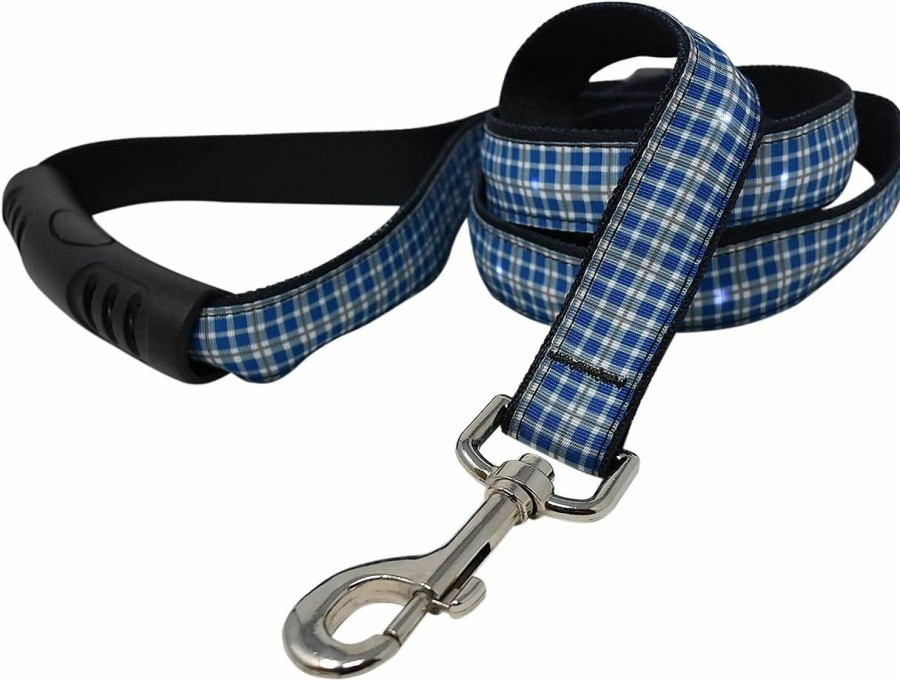 Small Animal Yellow Dog Design | Yellow Dog Design, Preppy Plaid Blue Dog Leash, Extra Small 3/8\" X 60\" (5 Ft.)