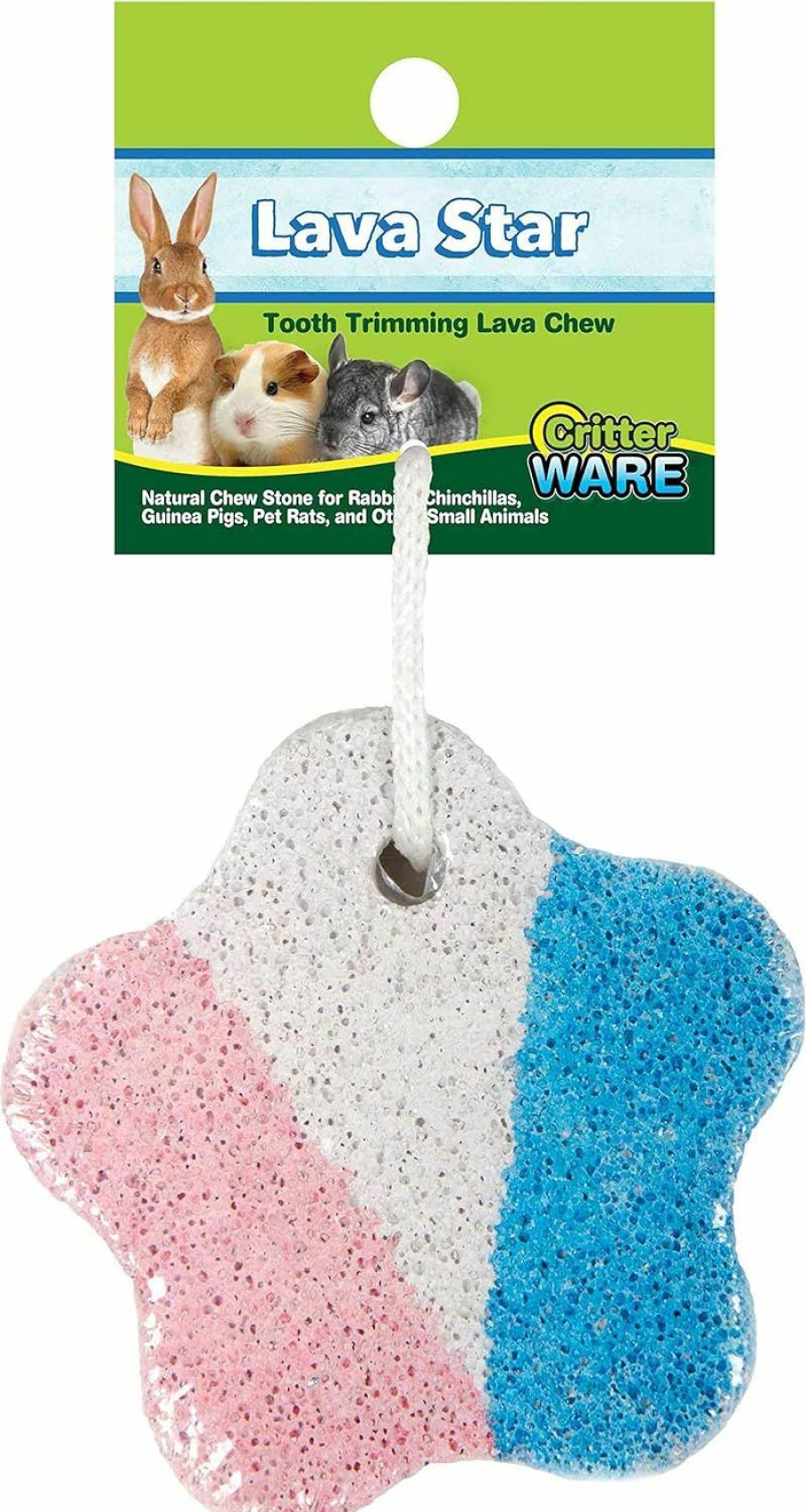 Small Animal Ware Manufacturing | Ware Mineral Essentials Lava Star Animal Chew Stone, 3.5\", White