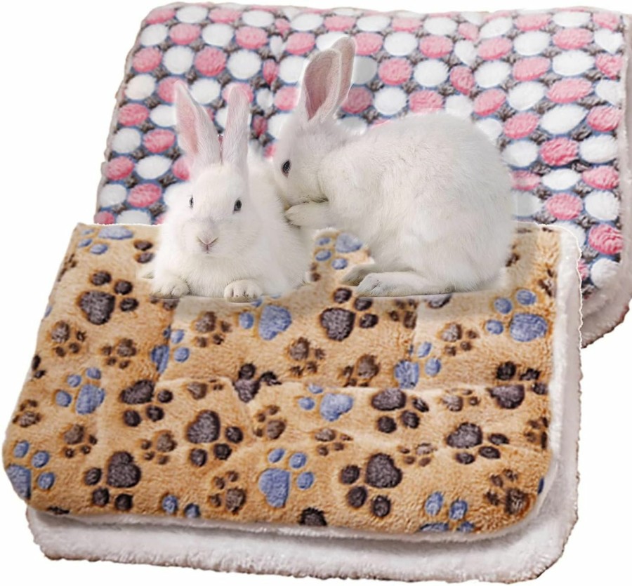 Small Animal Hamiledyi | Bunny Warm Bed Mat Soft 20\"X13\"Hamster Plush Pad Small Animal Winter Sleep Bedding Mat Washable Bed House Nest Accessories For Bunny Hamster Guinea Pig Squirrel Hedgehog Chinchilla(2Pcs)