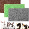 Small Animal Riakrum | 3 Pcs Guinea Pig Bedding Reusable Small Animal Guinea Pig Bed Fleece Guinea Pig Pee Pad Absorbency Washable Pet Soft Guinea Pig Cage Liner For Guinea Pigs Bunny Hamsters House (Pink, Green, Gray)