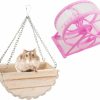 Small Animal Leadigol | Leadigol Hamster Wooden Swing Toy, Quiet Spinner Hamster Running Wheels,Hamster Chew Toys Pet Hammock Toys Cage Accessories,For Hamsters,Guinea Pig, Mice And Other Small Pets