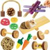 Small Animal OVERTANG | Overtang Hamster Toys, Guinea Pig Toys, 18 Pcs Wooden Hamster Toy Set Natural Apple Wood Small Animal Chew Molar Toys For Teeth For Rabbit, Chinchilla, Gerbils, Rats Exercise Accessories