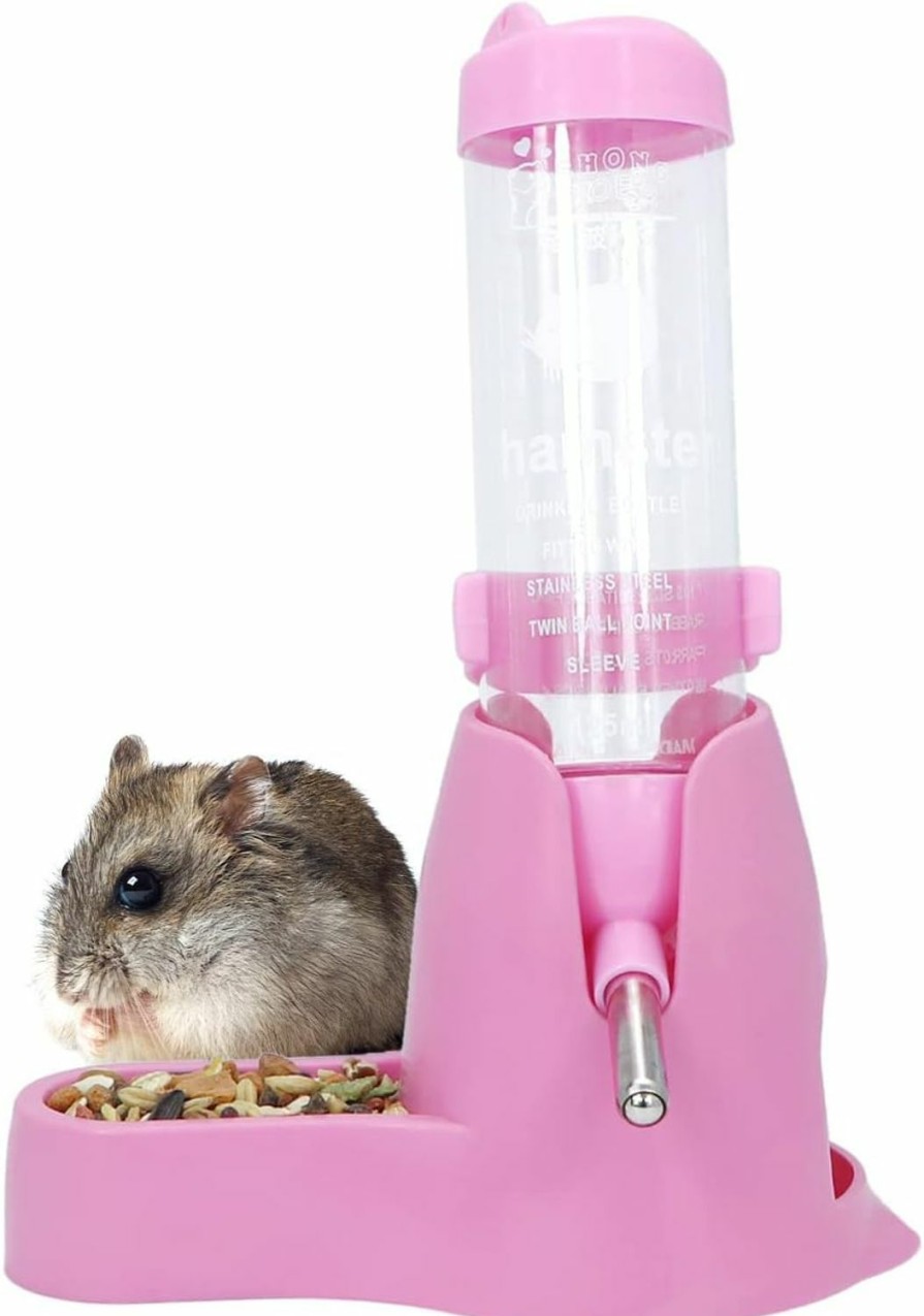 Small Animal Wontee | 3 In 1 Hamster Hanging Water Bottle Pet Auto Dispenser With Base For Dwarf Hamster Mouse Rat Hedgehog (80Ml, Blue)