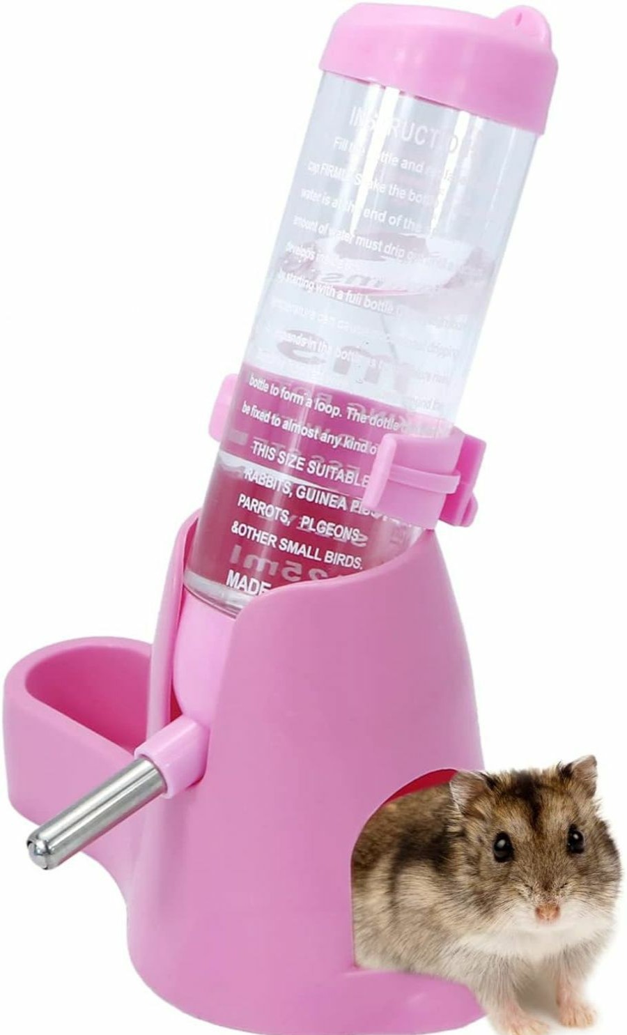 Small Animal Wontee | 3 In 1 Hamster Hanging Water Bottle Pet Auto Dispenser With Base For Dwarf Hamster Mouse Rat Hedgehog (80Ml, Blue)