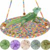 Small Animal Kavoc | Kavoc Reptile Hammock Swing Hanging Bed, Lizard Bearded Dragon Hammock, Reptile Summer Bed, Small Pet Habitat Shelter, Cage Accessories For Bearded Dragon Leopard Gecko Lizard Birds (Colorful Orange)