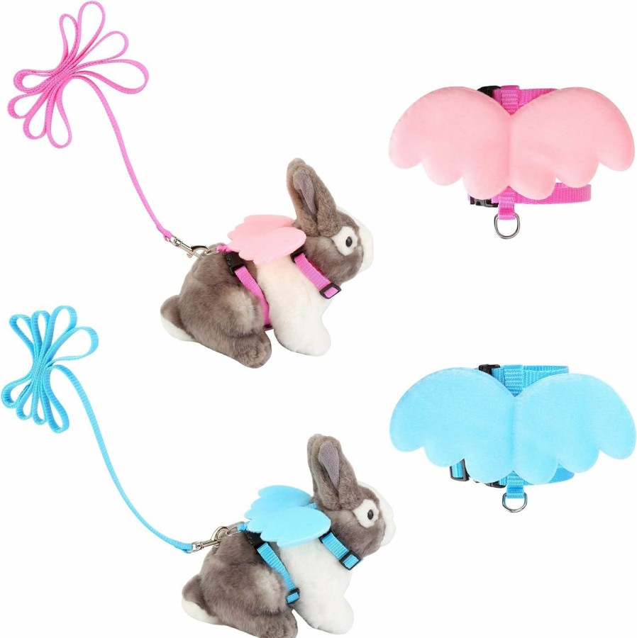 Small Animal Mogoko | Mogoko 2 Pcs Cute Rabbit Harness And Leash Set, Adjustable Bunny Vest Dress With Lead For Ferret Guinea Pig Kitten Small Animals (S)