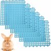 Small Animal BNOSDM | Bnosdm Rabbit Feet Pad 6 Pcs Rabbit Cage Mat Floor Plastic Bunny Resting Mat With Hole For Guinea Pig Chinchilla Ferret Small Animal (Blue)