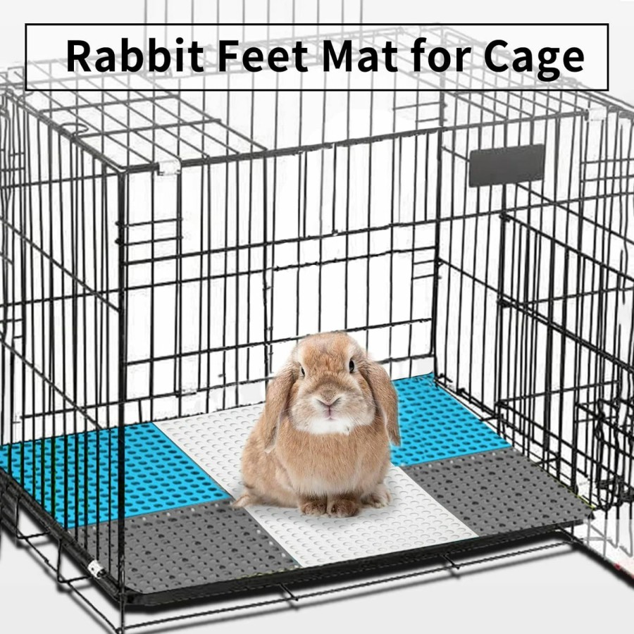 Small Animal BNOSDM | Bnosdm Rabbit Feet Pad 6 Pcs Rabbit Cage Mat Floor Plastic Bunny Resting Mat With Hole For Guinea Pig Chinchilla Ferret Small Animal (Blue)