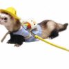 Small Animal HAICHEN TEC | Ferret Clothes Set Small Animal Harness And Leash Adjustable Chest Straps Ferret Apparel Outdoor Walking Accessories Outfit Halloween Party Cosplay For Ferret,Rabbit,Guinea Pig,Chinchilla,Kitten