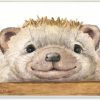 Small Animal Stupell Industries | Stupell Industries Expressive Hedgehog Peeking Smiling Casual Animal, Design By George Dyachenko