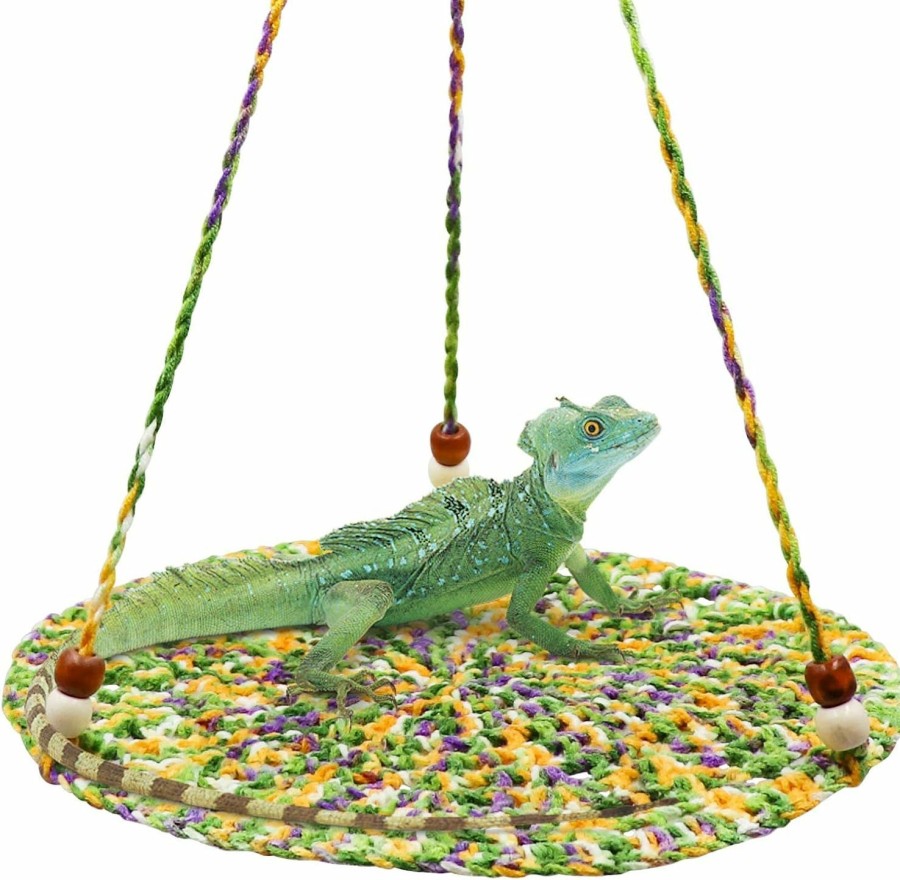 Small Animal Oooct | Oooct Reptile Hammock Swing Hanging Bed, Cute Lizard Swing Toy, Cotton Lizard Bed, Reptile Summer Bed For Bearded Dragon Leopard Gecko Lizard Birds Parrots