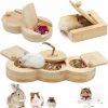 Small Animal ZALALOVA | Zalalova 3 Pcs Guinea Pig Toys Hamster Enrichment Foraging Toys, Bamboo Interactive Hide Treats For Small Animals Pet Foraging Game Educational Toys For Rabbit Chinchilla Bunny