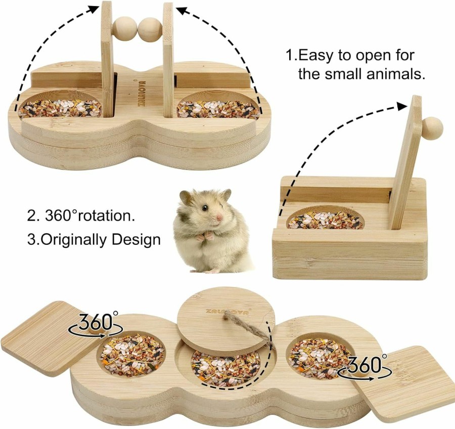 Small Animal ZALALOVA | Zalalova 3 Pcs Guinea Pig Toys Hamster Enrichment Foraging Toys, Bamboo Interactive Hide Treats For Small Animals Pet Foraging Game Educational Toys For Rabbit Chinchilla Bunny