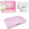 Small Animal BNOSDM | Bnosdm 50 Pcs Disposable Rabbit Cage Liner Plastic Guinea Pig Cage Bedding Hamster Litter Pan Bags Universal Toilet Film For Bunny Ferret Chinchilla Hedgehog Small Animals (47\")