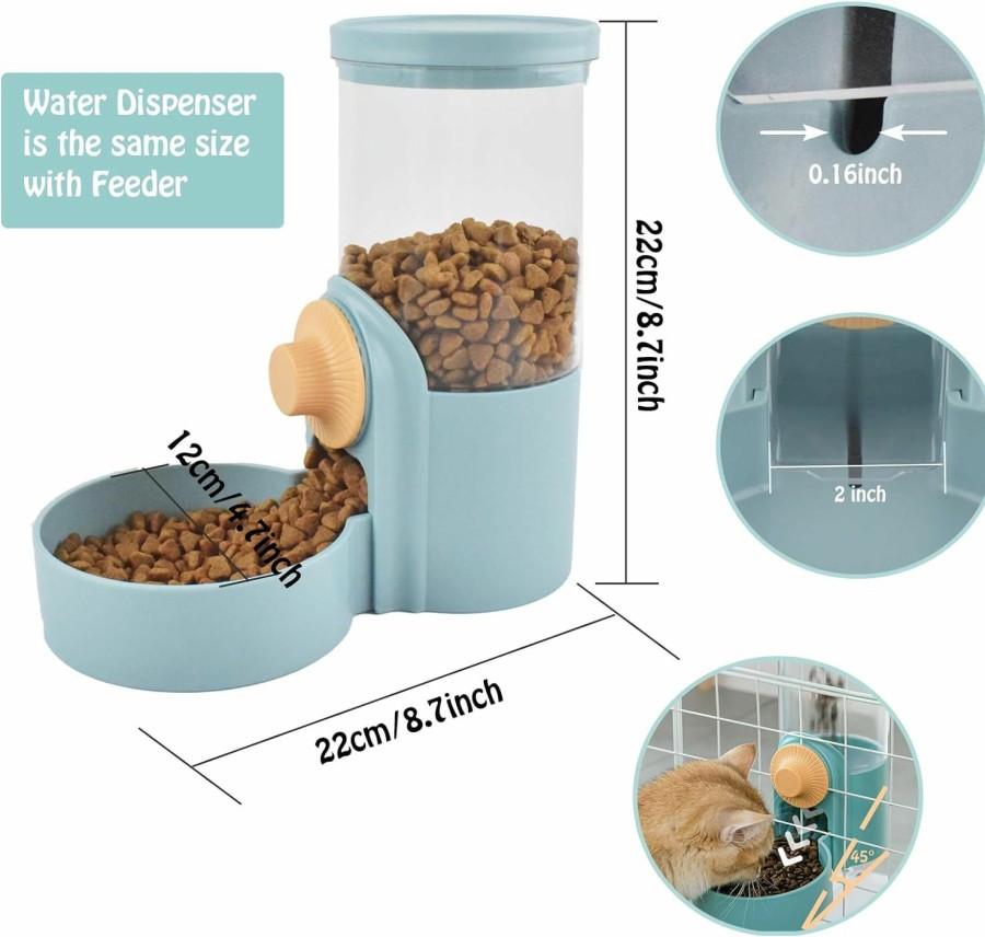 Small Animal Cdipesp | Cdipesp Hanging Automatic Rabbit Food Water Dispenser, Auto Dog Kennel Water Dispenser 35Oz Gravity Bunny Feeder, Dog Cage & Crate Water Dispenser For Rabbit Guinea Pig Hedgehog Ferret Kitty Puppy