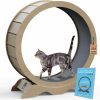 Small Animal Athlecat | Aberclub Cat Wheel Large 43.3'' Wheel Diameter - Safety Lock Durable & Easy To Install Cat Exercise Wheel Cat Wheel Exerciser For Indoor Cats Tpe Silent Roller Easy To Clean Wood (Wood)